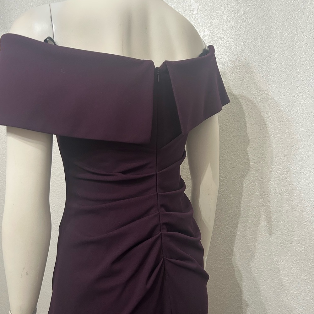 XScape Off the Shoulder Elegant Purple Evening Gown - Picture 3 of 4
